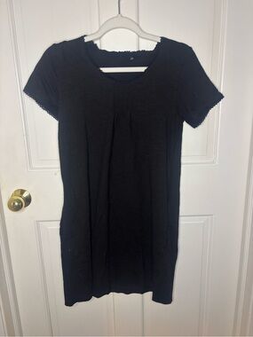 Black Short-Sleeve Cotton Dress size XS